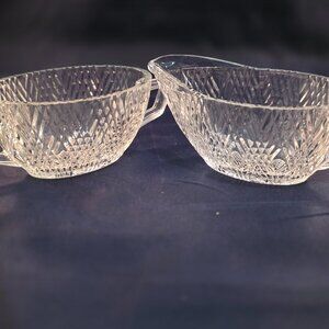 Vintage Hazel Atlas Glass Company Starlight pattern sugar and creamer set